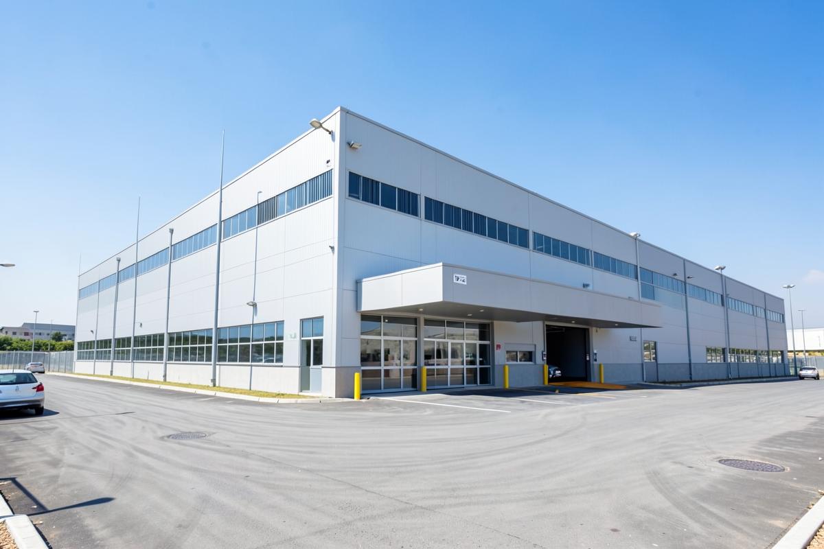 Fotografia de Pavilhão industrial com cais